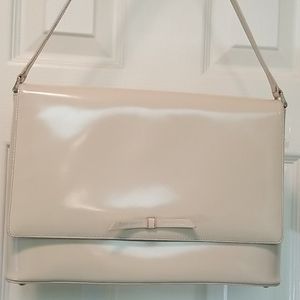 Classic Original Kate Spade Shoulder Bag Luxe Cream, Red Interior